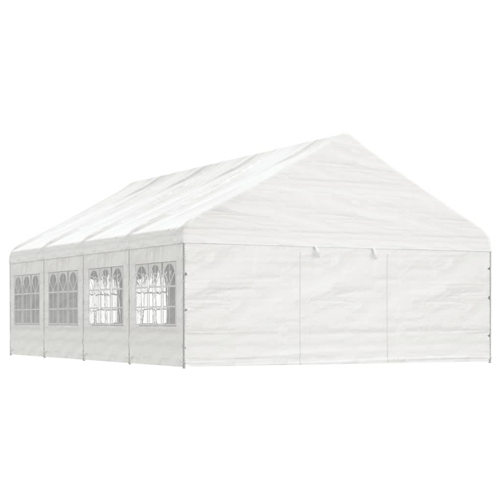 VidaXL Gazebo avec toit 8,92x5,88x3,75 m polyéthylène blanc