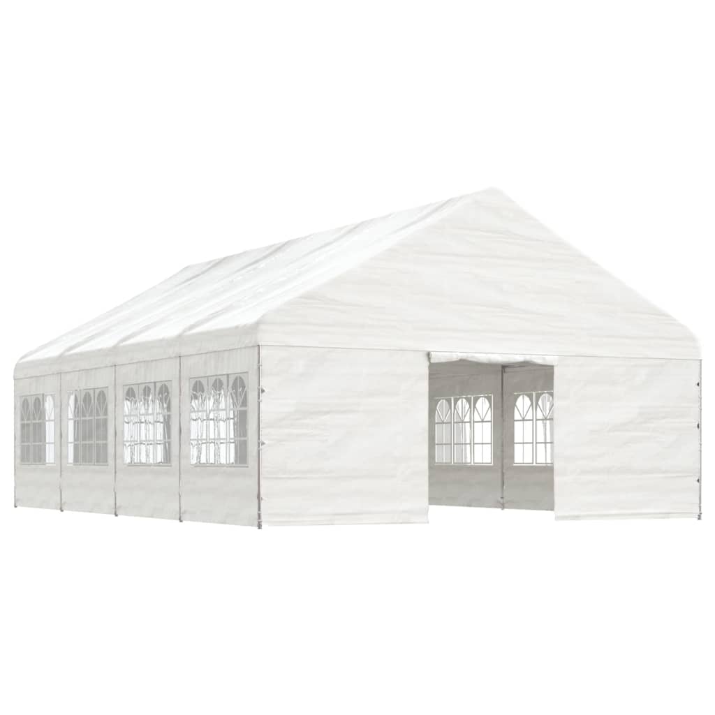 VidaXL Gazebo avec toit 8,92x5,88x3,75 m polyéthylène blanc