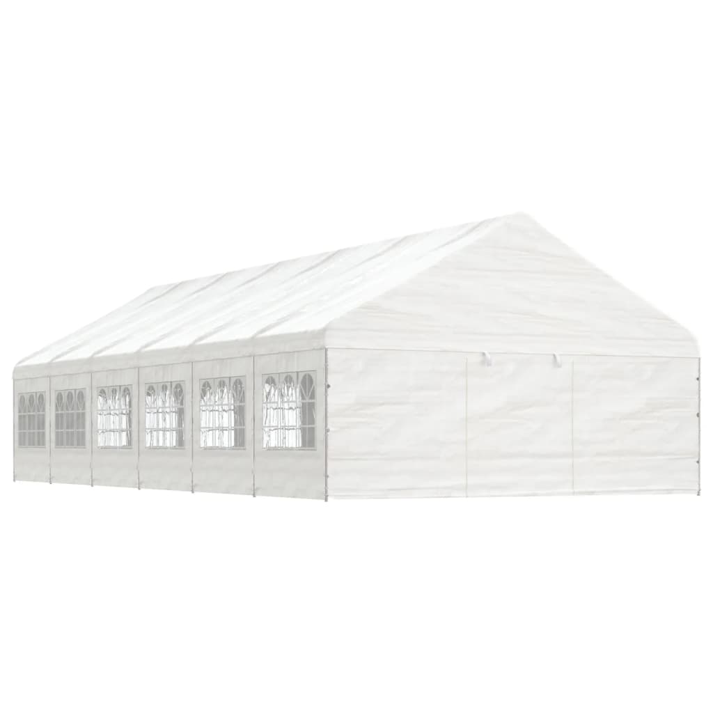 VidaXL Gazebo avec toit 13,38x5,88x3,75 m polyéthylène blanc