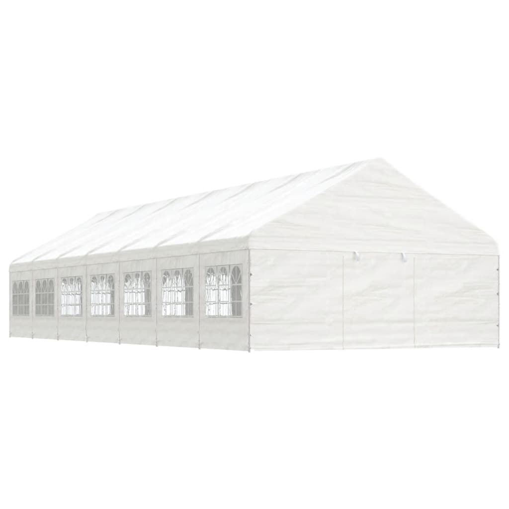 VidaXL Gazebo avec toit 15,61x5,88x3,75 m polyéthylène blanc