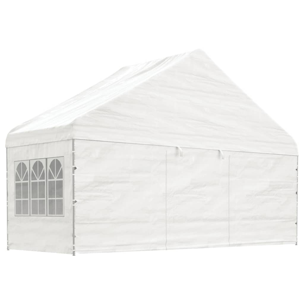 VidaXL Gazebo avec toit 15,61x5,88x3,75 m polyéthylène blanc