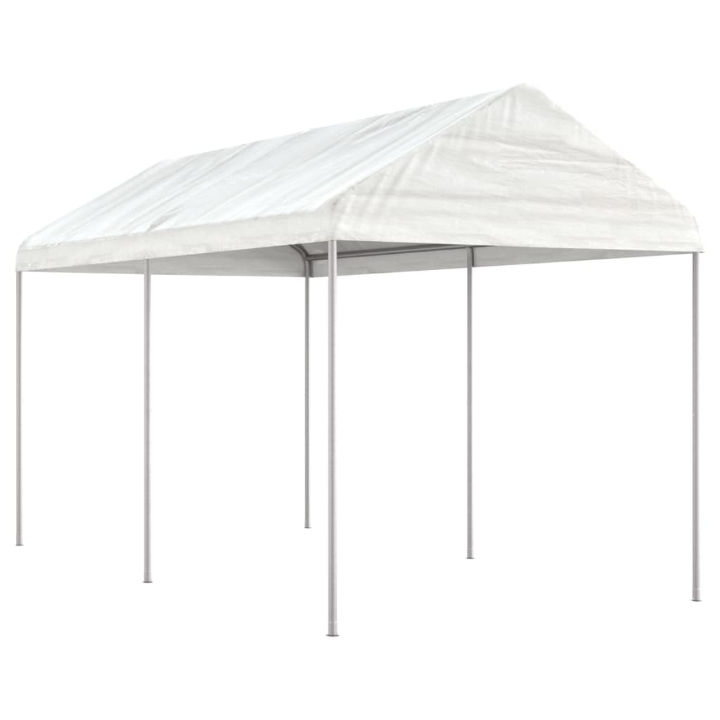 VidaXL Gazebo avec toit 4,46x2,28x2,69 m polyéthylène blanc