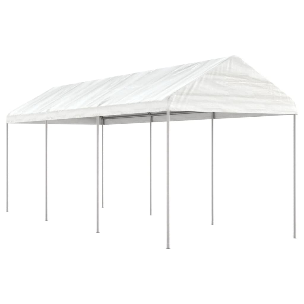 VidaXL Gazebo avec toit 6,69x2,28x2,69 m polyéthylène blanc
