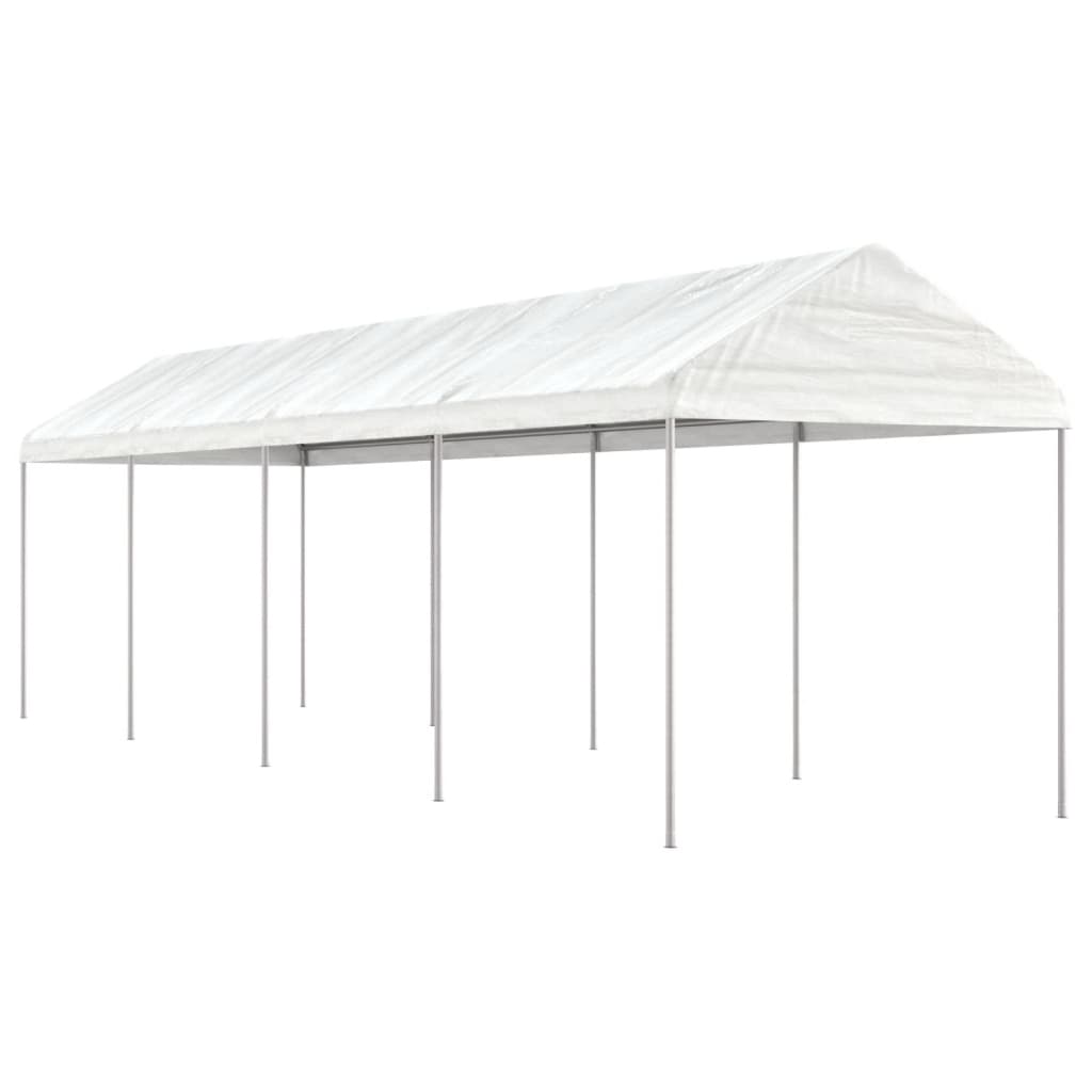 VidaXL Gazebo avec toit 8,92x2,28x2,69 m polyéthylène blanc