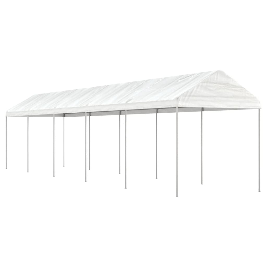 VidaXL Gazebo avec toit 11,15x2,28x2,69 m polyéthylène blanc