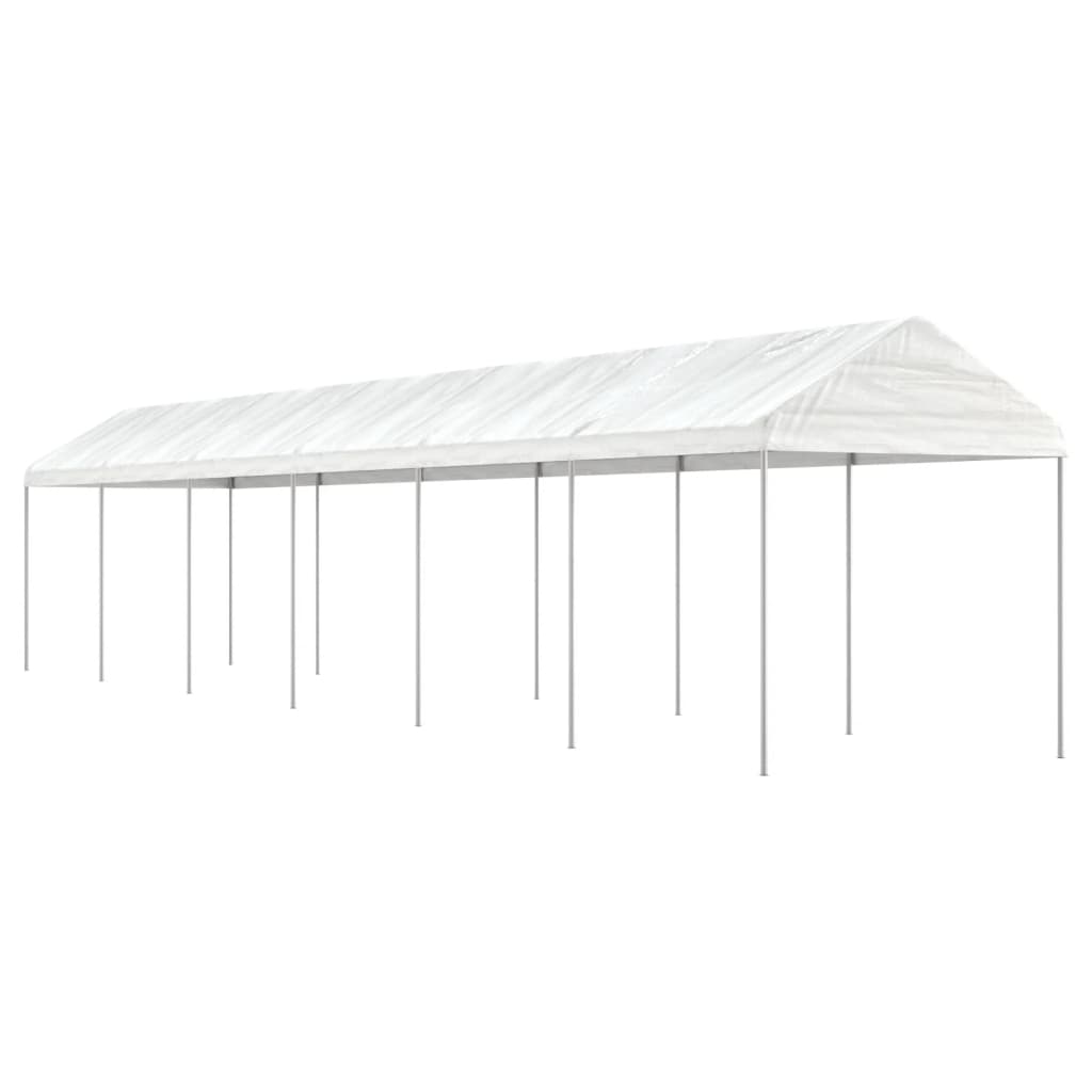 VidaXL Gazebo avec toit 13,38x2,28x2,69 m polyéthylène blanc
