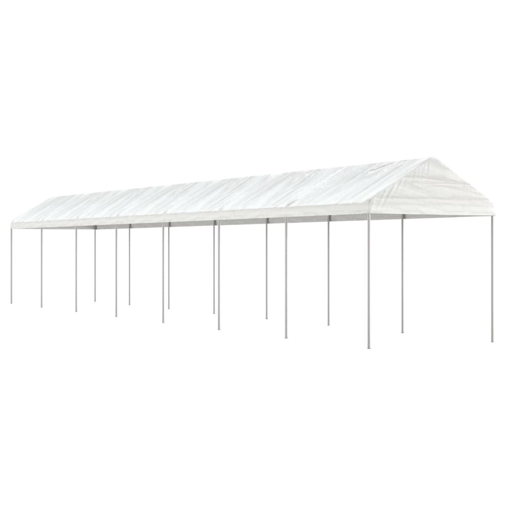 VidaXL Gazebo avec toit 15,61x2,28x2,69 m polyéthylène blanc