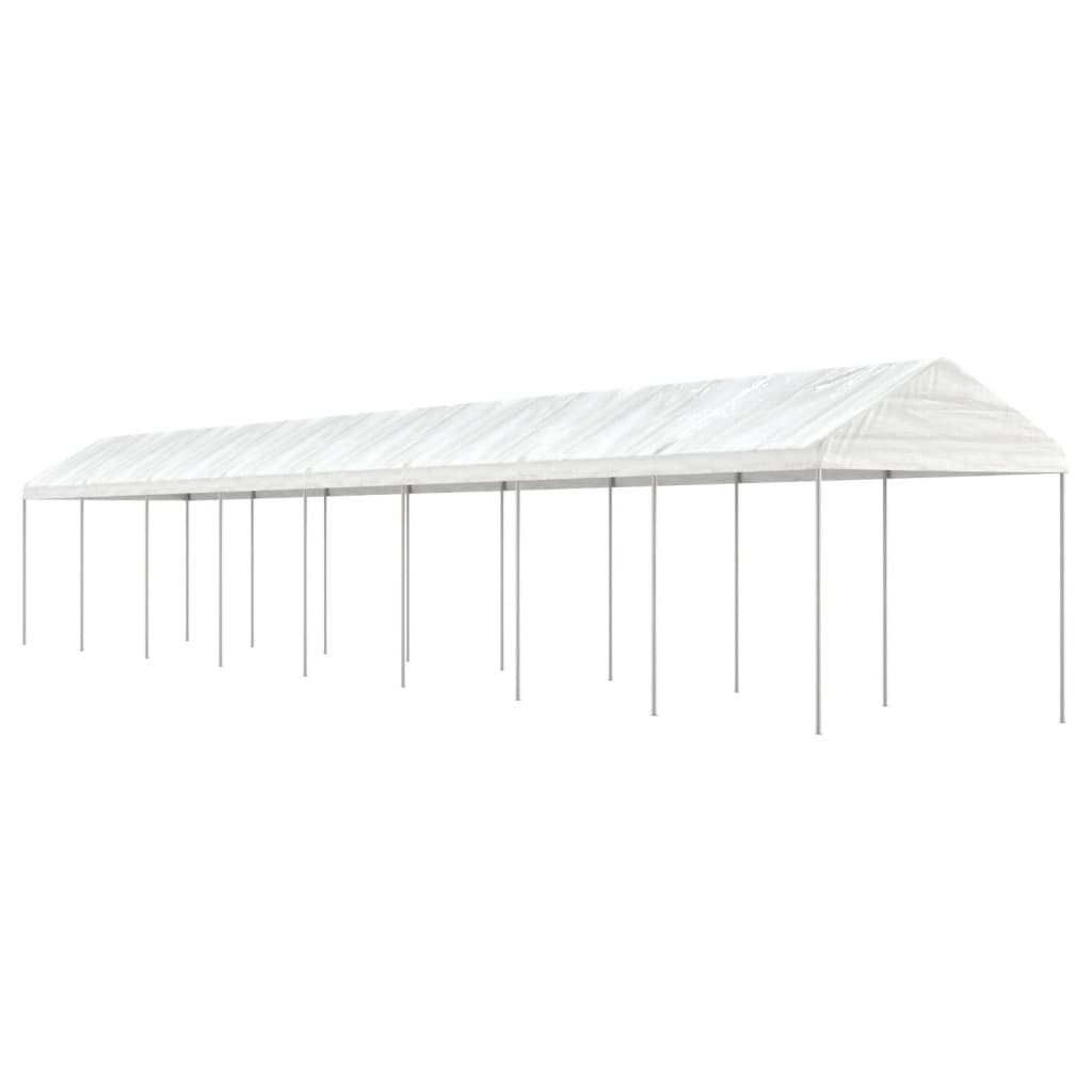 VidaXL Gazebo avec toit 17,84x2,28x2,69 m polyéthylène blanc