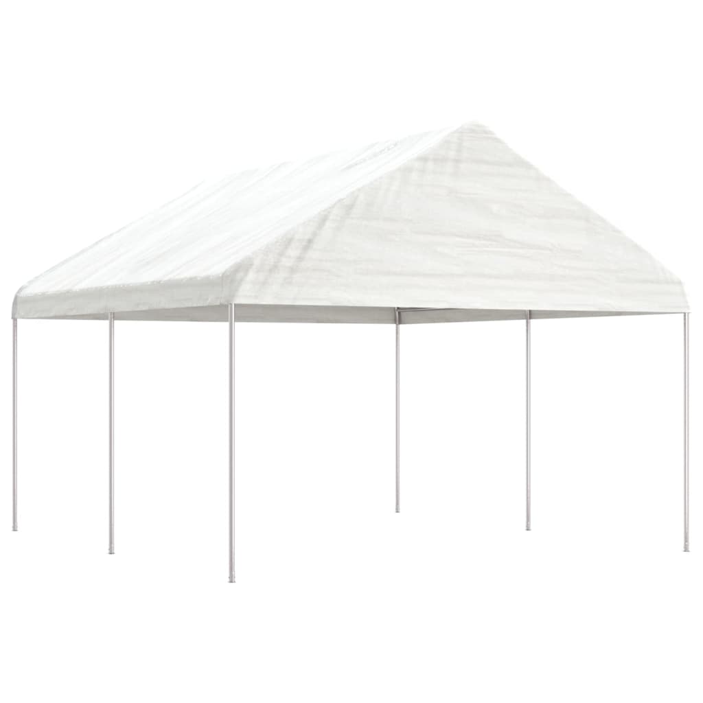 VidaXL Gazebo avec toit 4,46x4,08x3,22 m polyéthylène blanc
