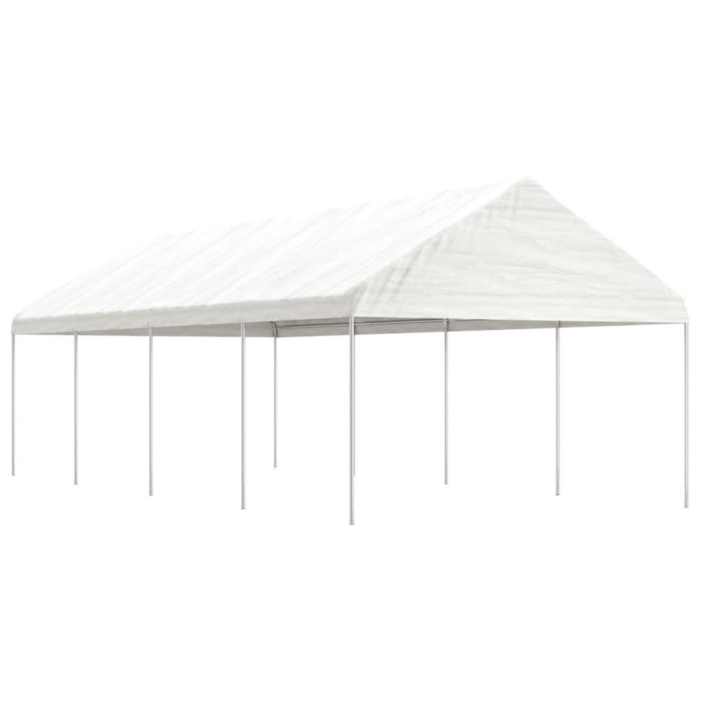 VidaXL Gazebo avec toit 8,92x4,08x3,22 m polyéthylène blanc