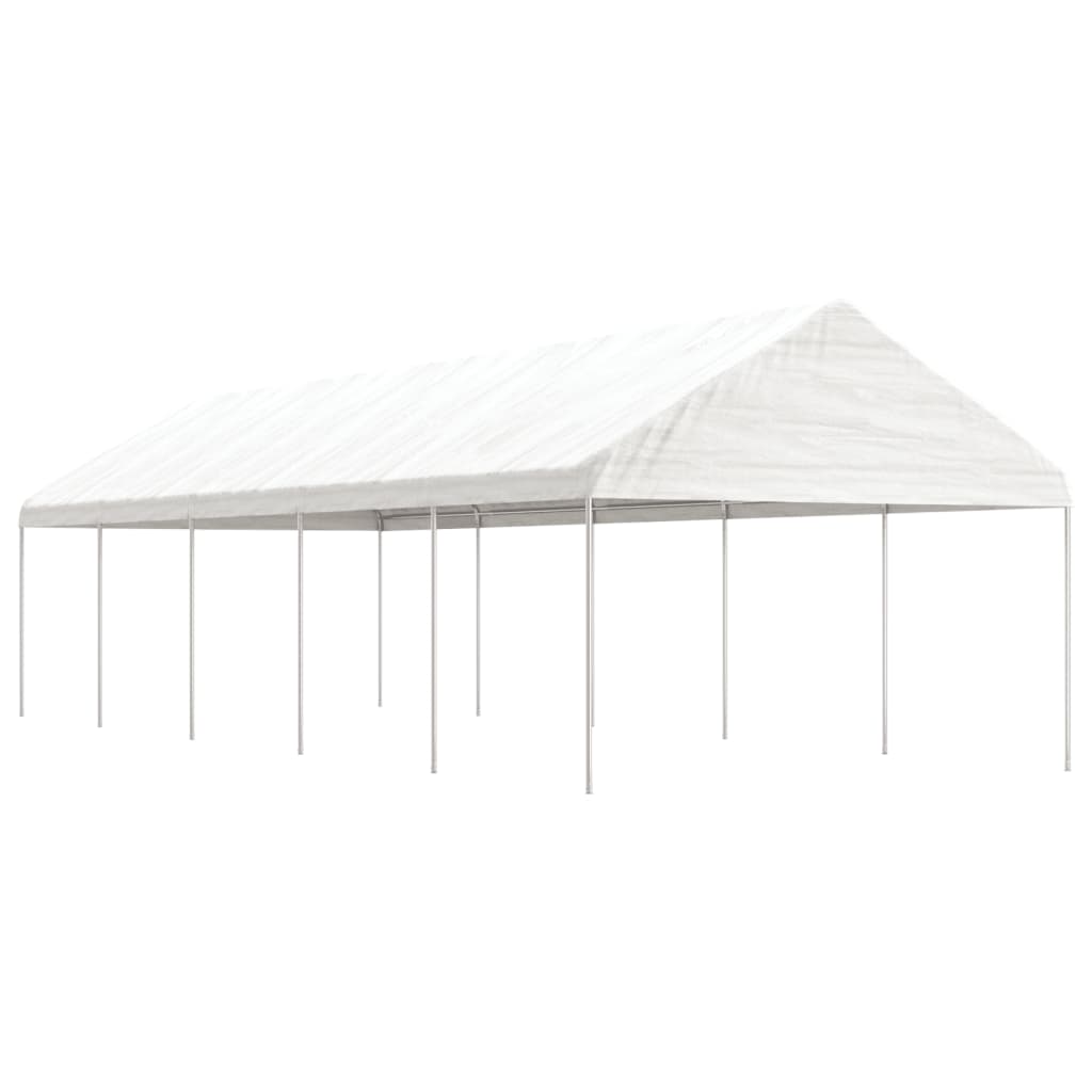 VidaXL Gazebo avec toit 11,15x4,08x3,22 m polyéthylène blanc