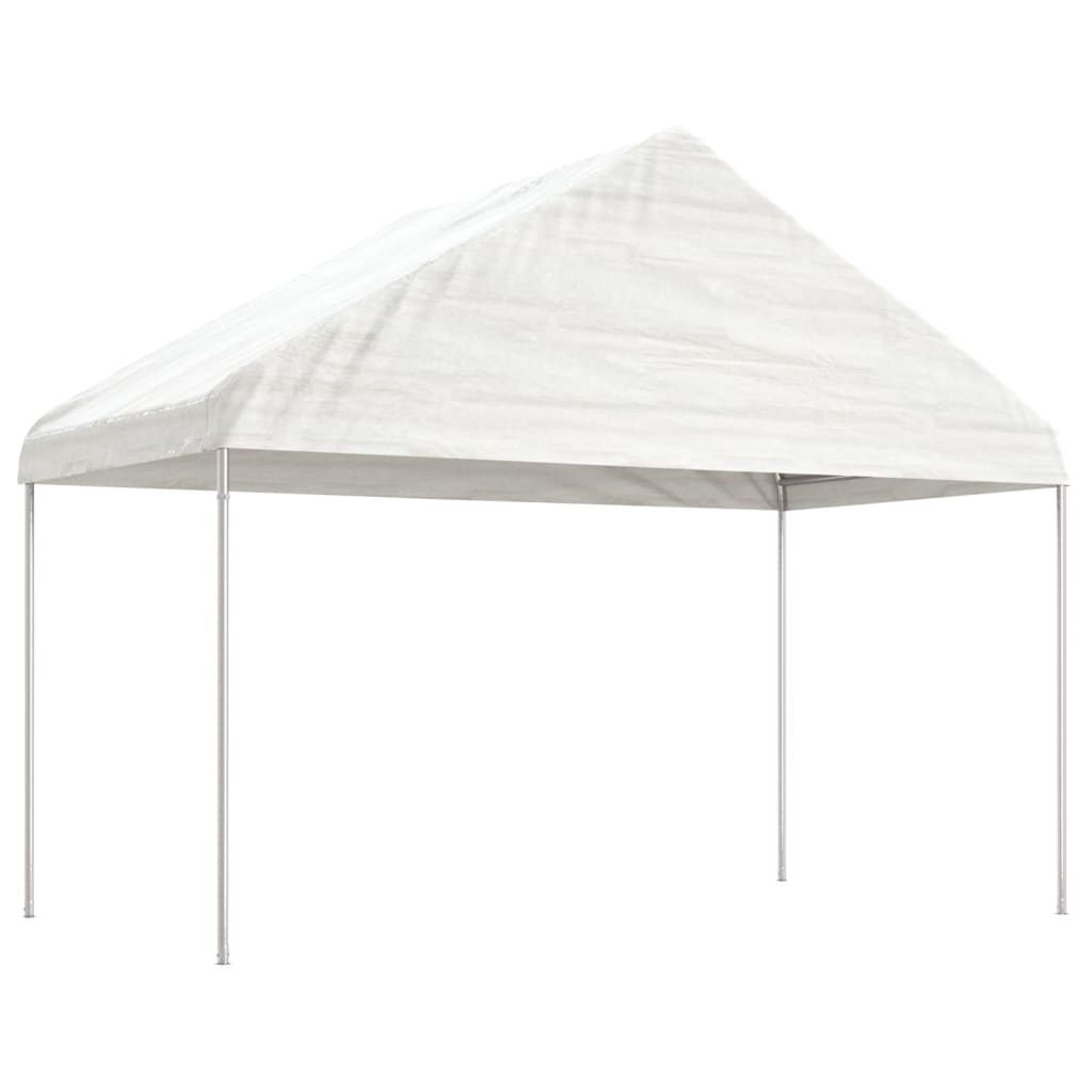 VidaXL Gazebo avec toit 15,61x4,08x3,22 m polyéthylène blanc
