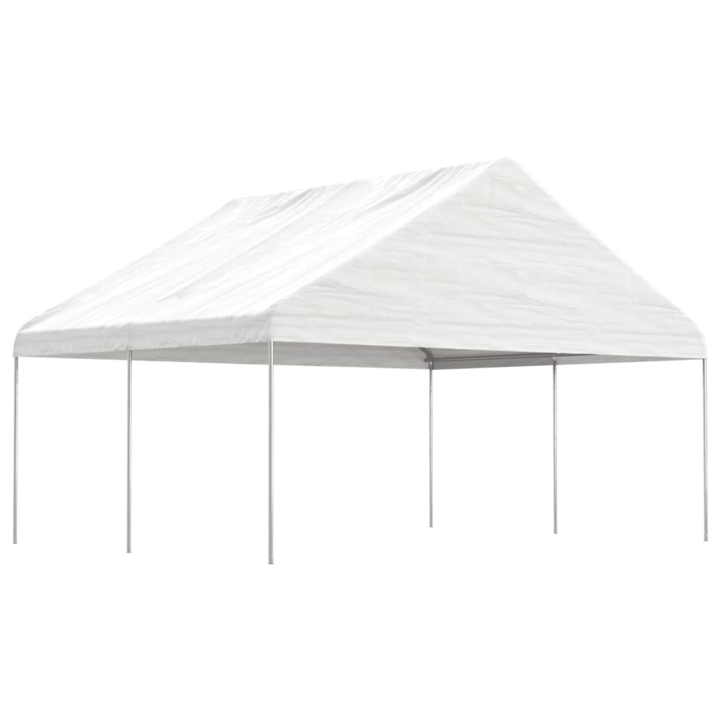 VidaXL Gazebo avec toit 4,46x5,88x3,75 m polyéthylène blanc