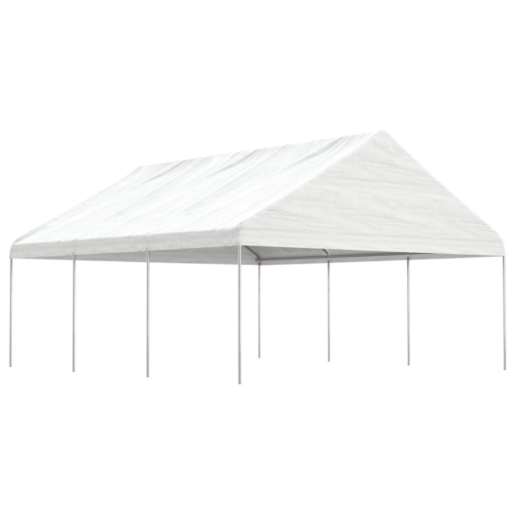 VidaXL Gazebo avec toit 6,69x5,88x3,75 m polyéthylène blanc