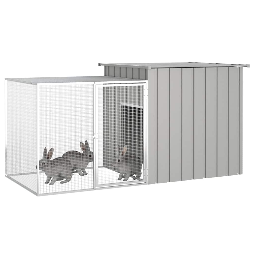 Clapier à lapin Vidaxx 200x91x100 cm acier galvanisé gris