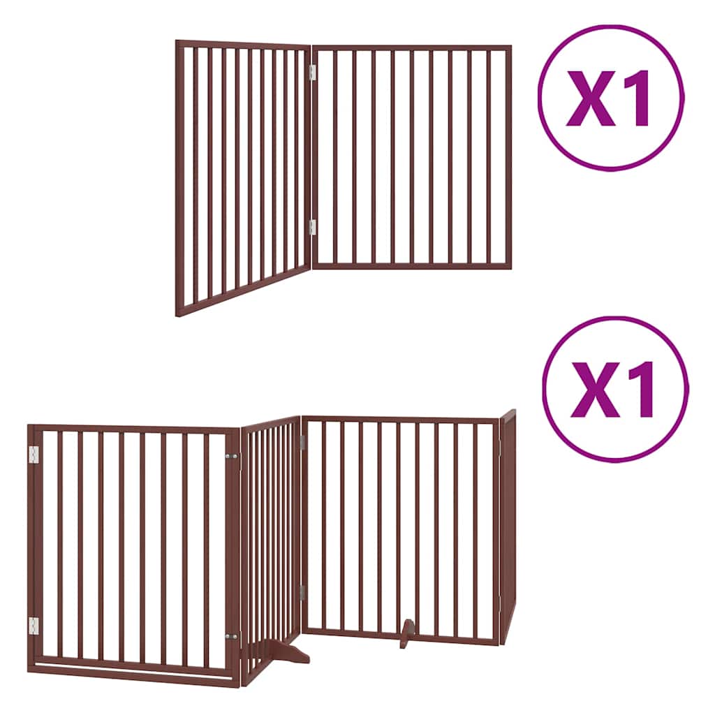 Vidaxl hondenhek inklapbaar 6 panelen 480 cm populierenhout bruin