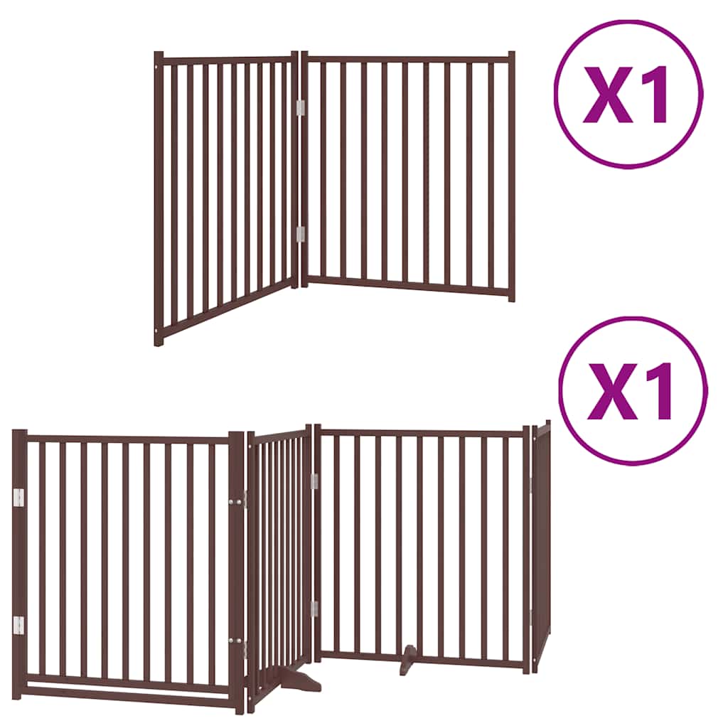 Vidaxl hondenhek inklapbaar 6 panelen 480 cm populierenhout bruin