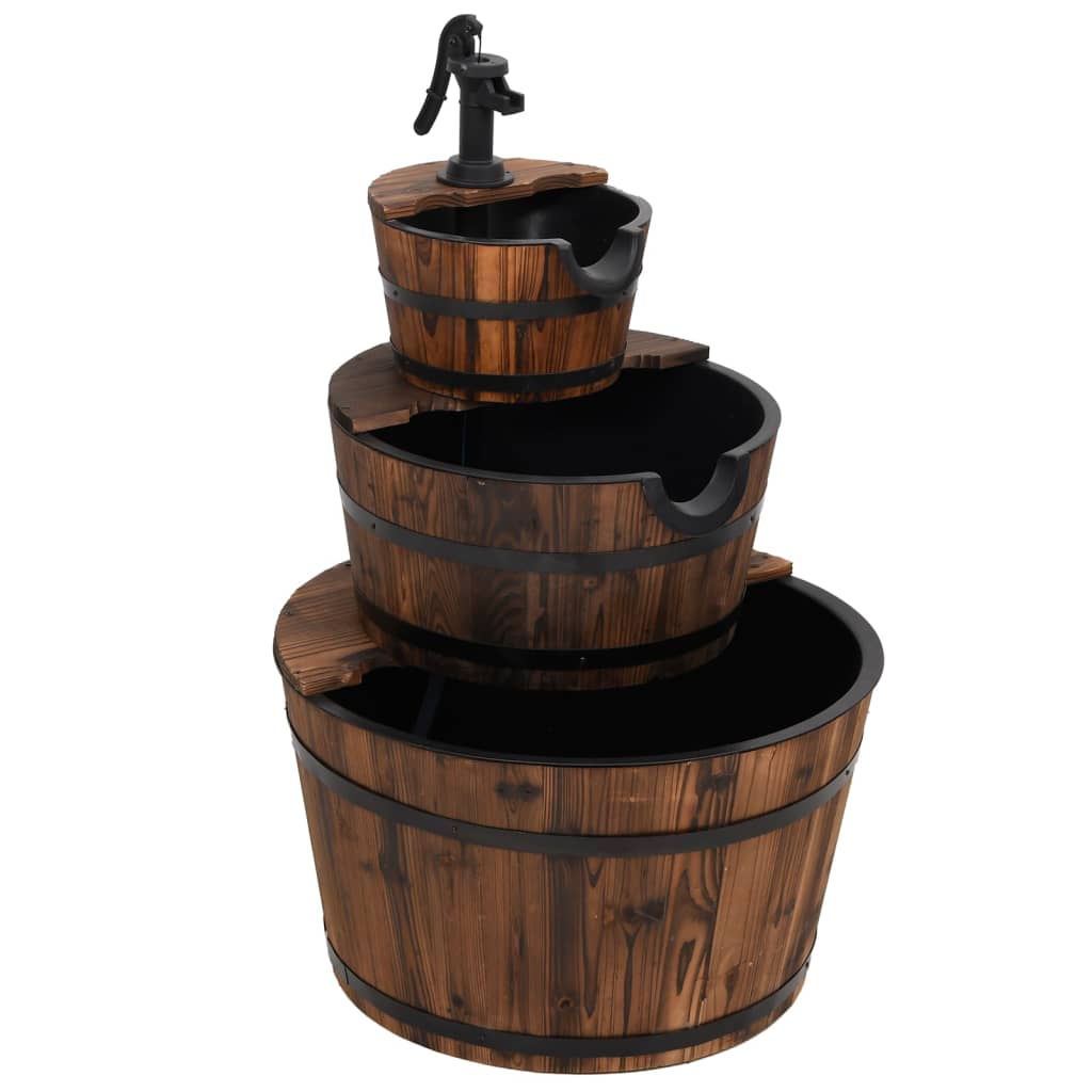 Vidaxxl fontaine à eau avec pompe 60x60x94 cm bois de pin massif