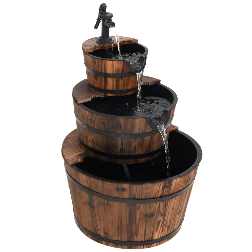 Vidaxxl fontaine à eau avec pompe 60x60x94 cm bois de pin massif