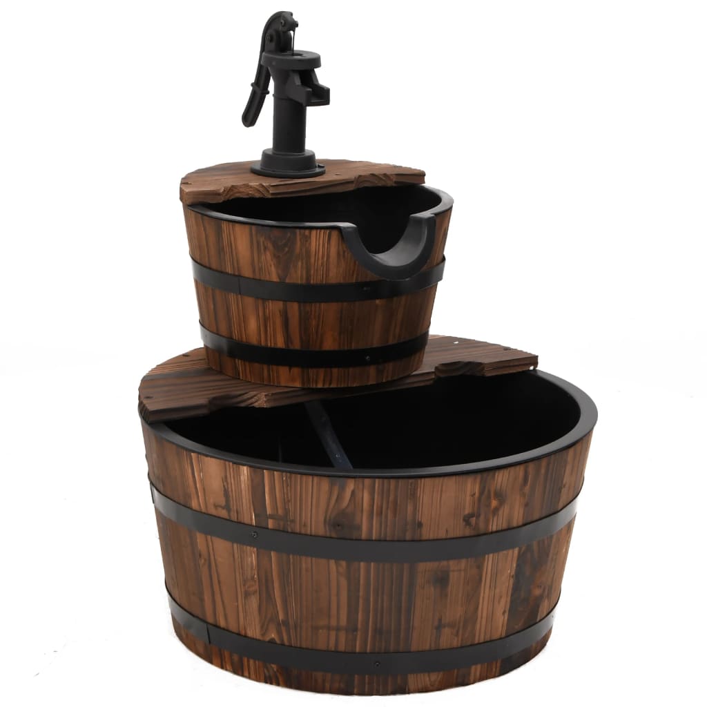 Vidaxxl fontaine à eau avec pompe 44,5x44,5x58 cm bois de pin massif