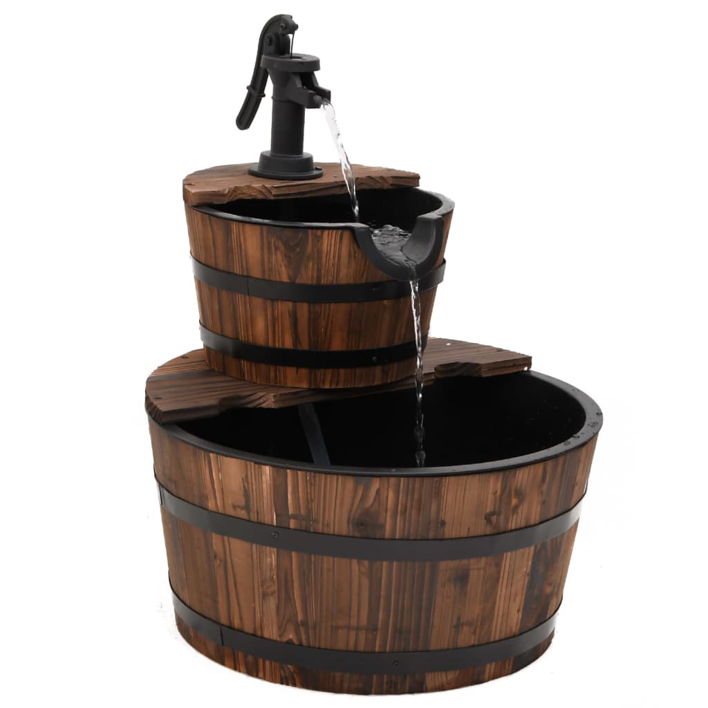 Vidaxxl fontaine à eau avec pompe 44,5x44,5x58 cm bois de pin massif