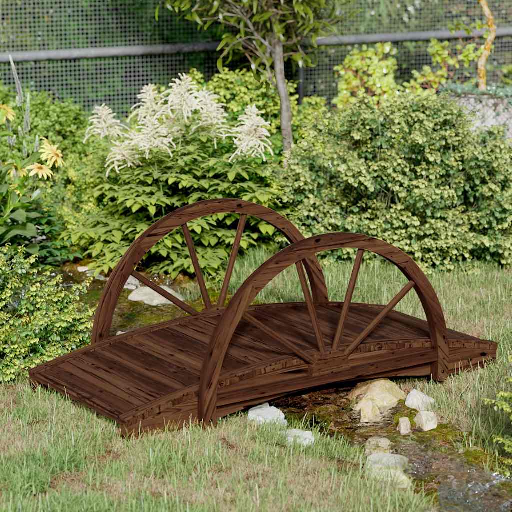 VidaXL pont de jardin avec demi-roue 99x50x38 cm bois de pin massif