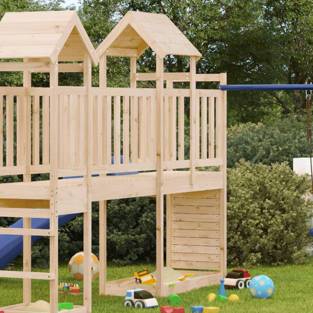 VidaXL Tour de jeu avec paroi rocheuse 53x110x214 cm bois de pin massif