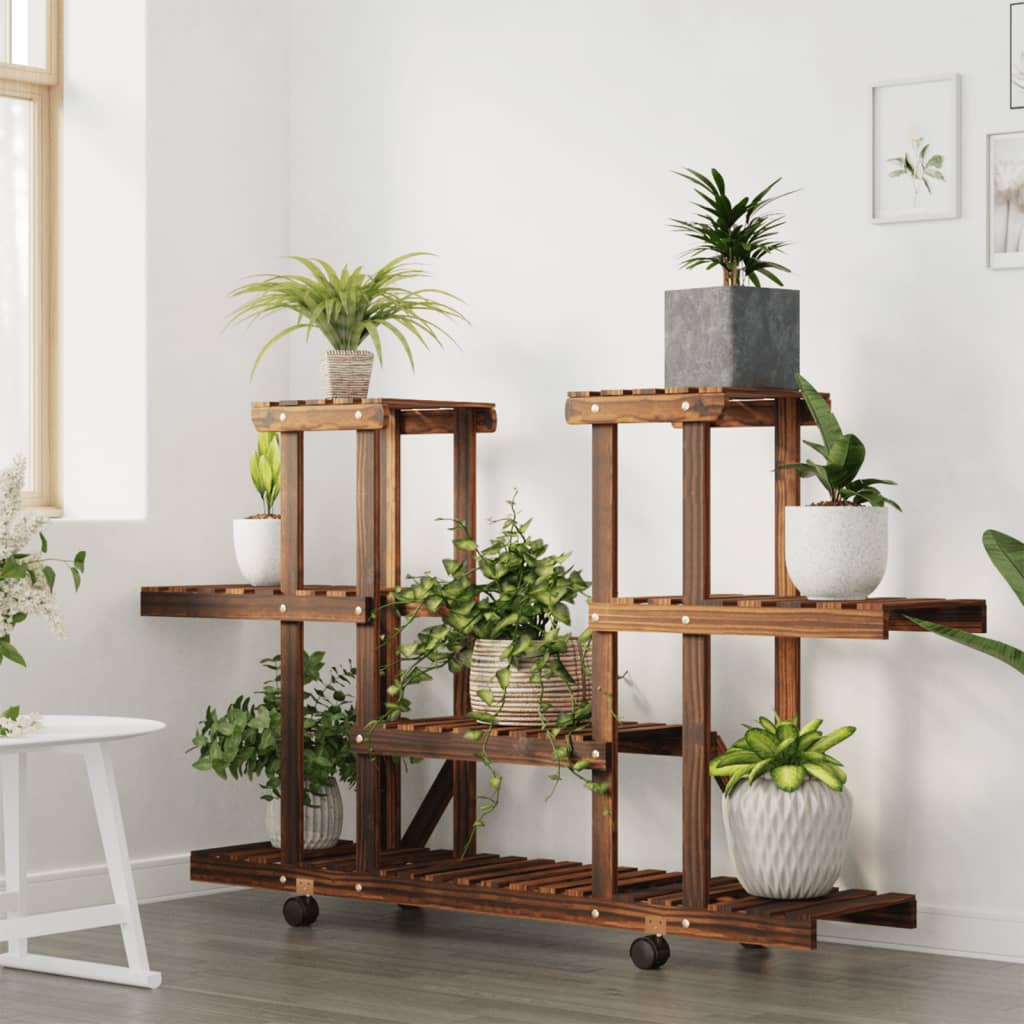 Vidaxx support pour plantes à roulettes 110x25x78 cm en bois de pin massif