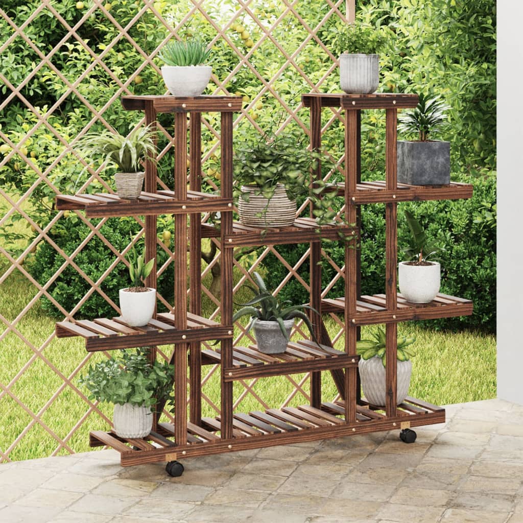 Vidaxx support pour plantes à roulettes 110x25x115 cm en bois de pin massif