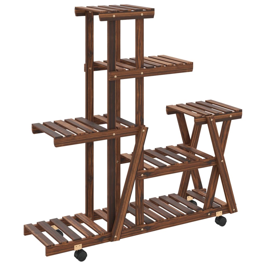 Vidaxx support pour plantes à roulettes 95x25x101 cm en bois de pin massif