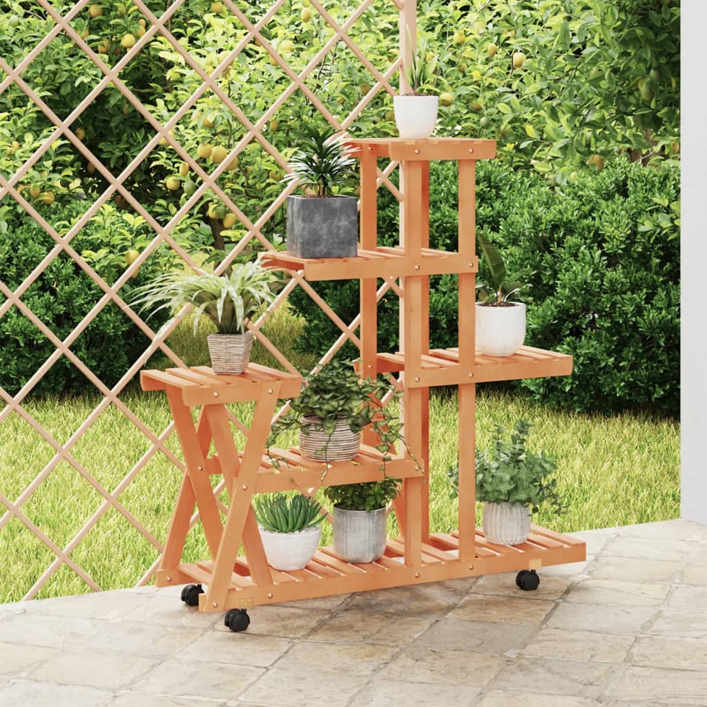 Vidaxx support pour plantes à roulettes 95x25x101 cm en bois de pin massif