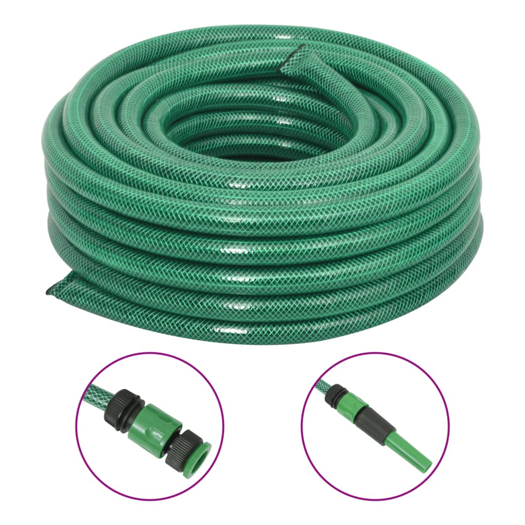 Vidaxl tuyau d'arrosage avec kit de raccord 0,75'' 10 m PVC vert