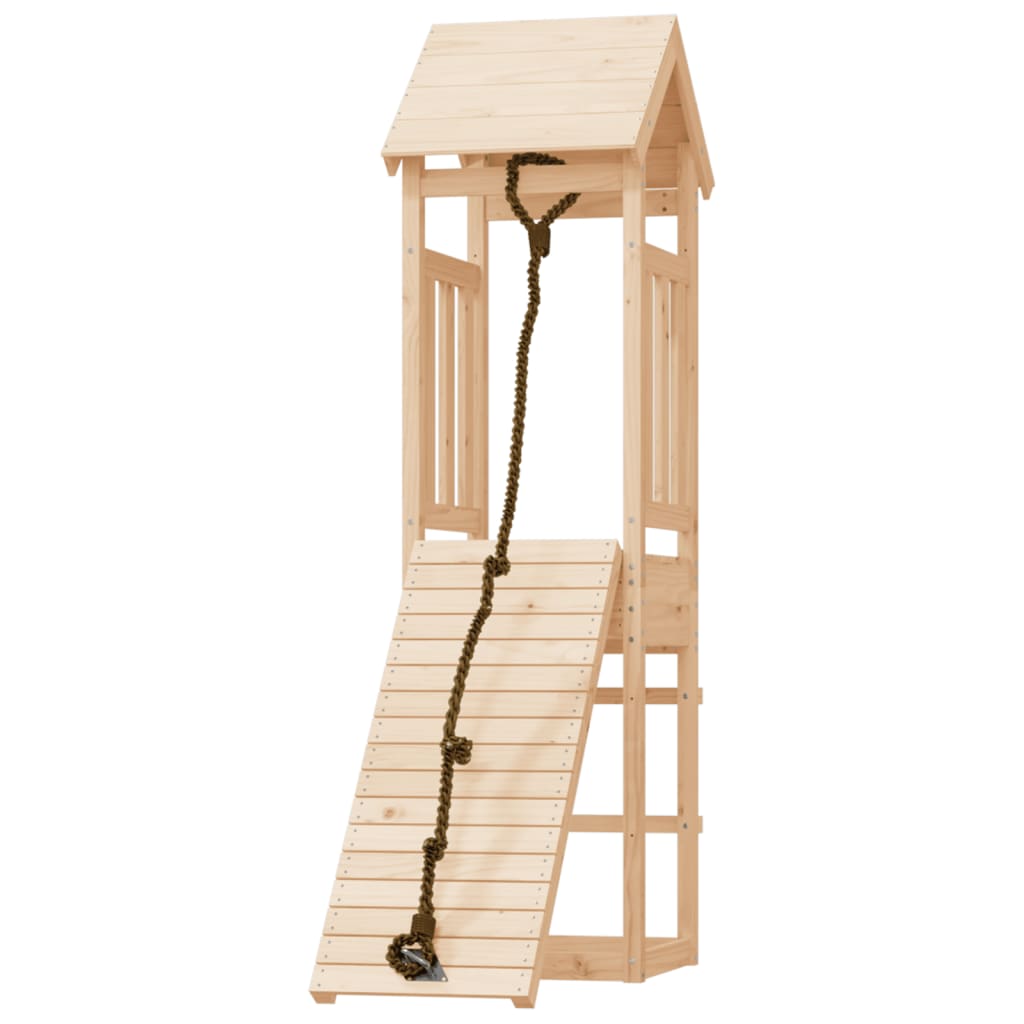 VidaXL Playhouse avec mur d'escalade en bois de pin massif