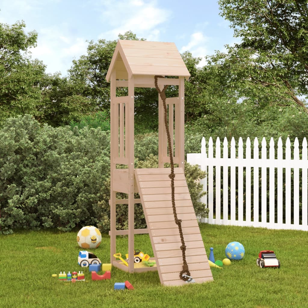VidaXL Playhouse avec mur d'escalade en bois de pin massif