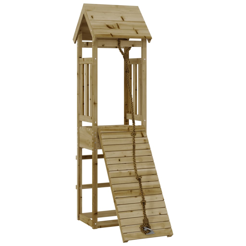 VidaXL Playhouse avec mur d'escalade en bois de pin imprégné