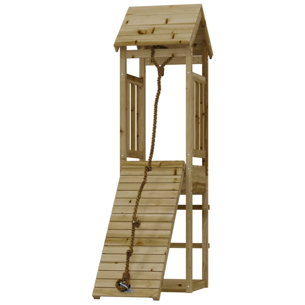 VidaXL Playhouse avec mur d'escalade en bois de pin imprégné