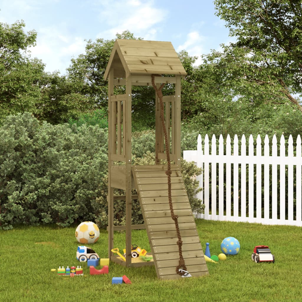 VidaXL Playhouse avec mur d'escalade en bois de pin imprégné