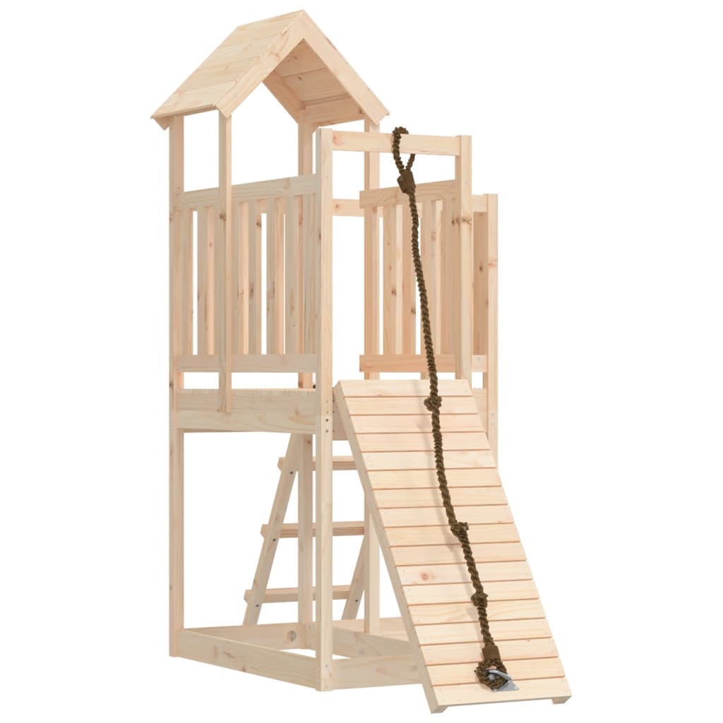 VidaXL Playhouse avec mur d'escalade en bois de pin massif