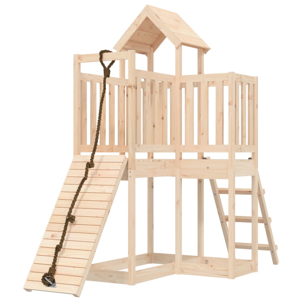 VidaXL Playhouse avec mur d'escalade en bois de pin massif