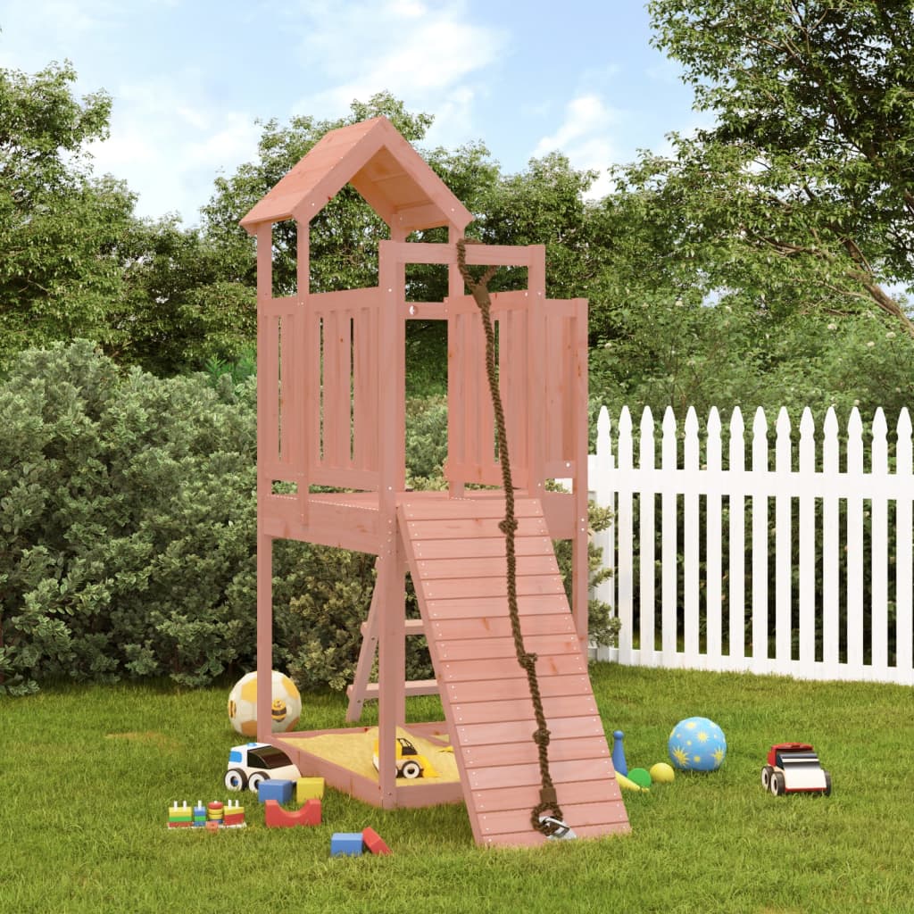 VidaXL Playhouse avec mur d'escalade en bois de Douglas massif