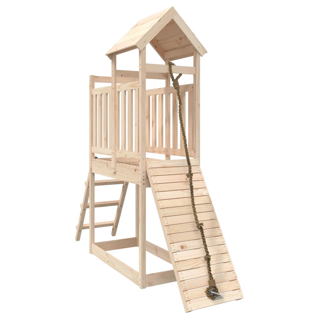 VidaXL Playhouse avec mur d'escalade en bois de pin massif