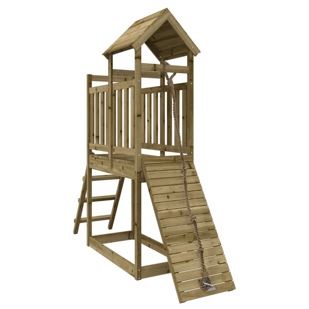 VidaXL Playhouse avec mur d'escalade en bois de pin imprégné