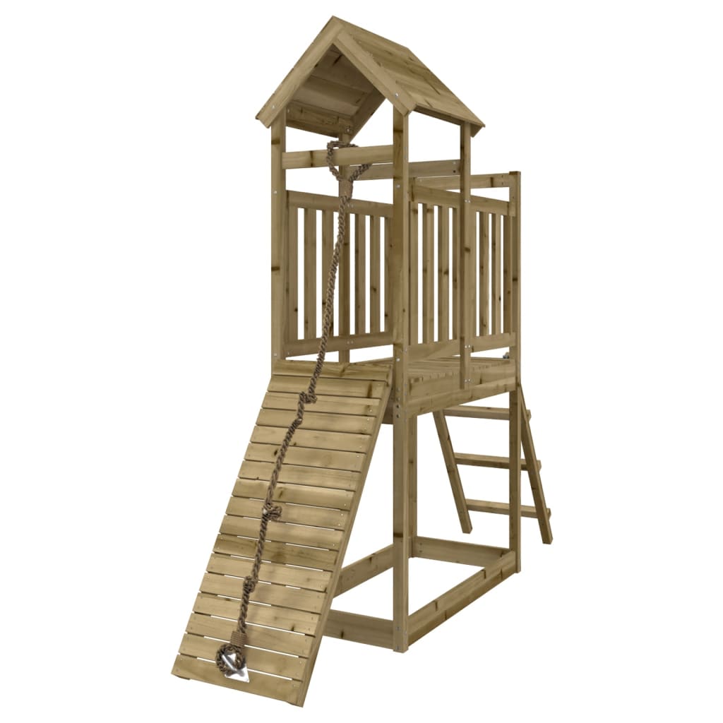 VidaXL Playhouse avec mur d'escalade en bois de pin imprégné