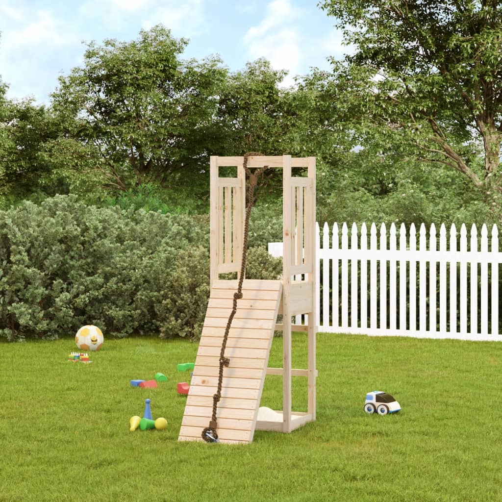 VidaXL Playhouse avec mur d'escalade en bois de pin massif