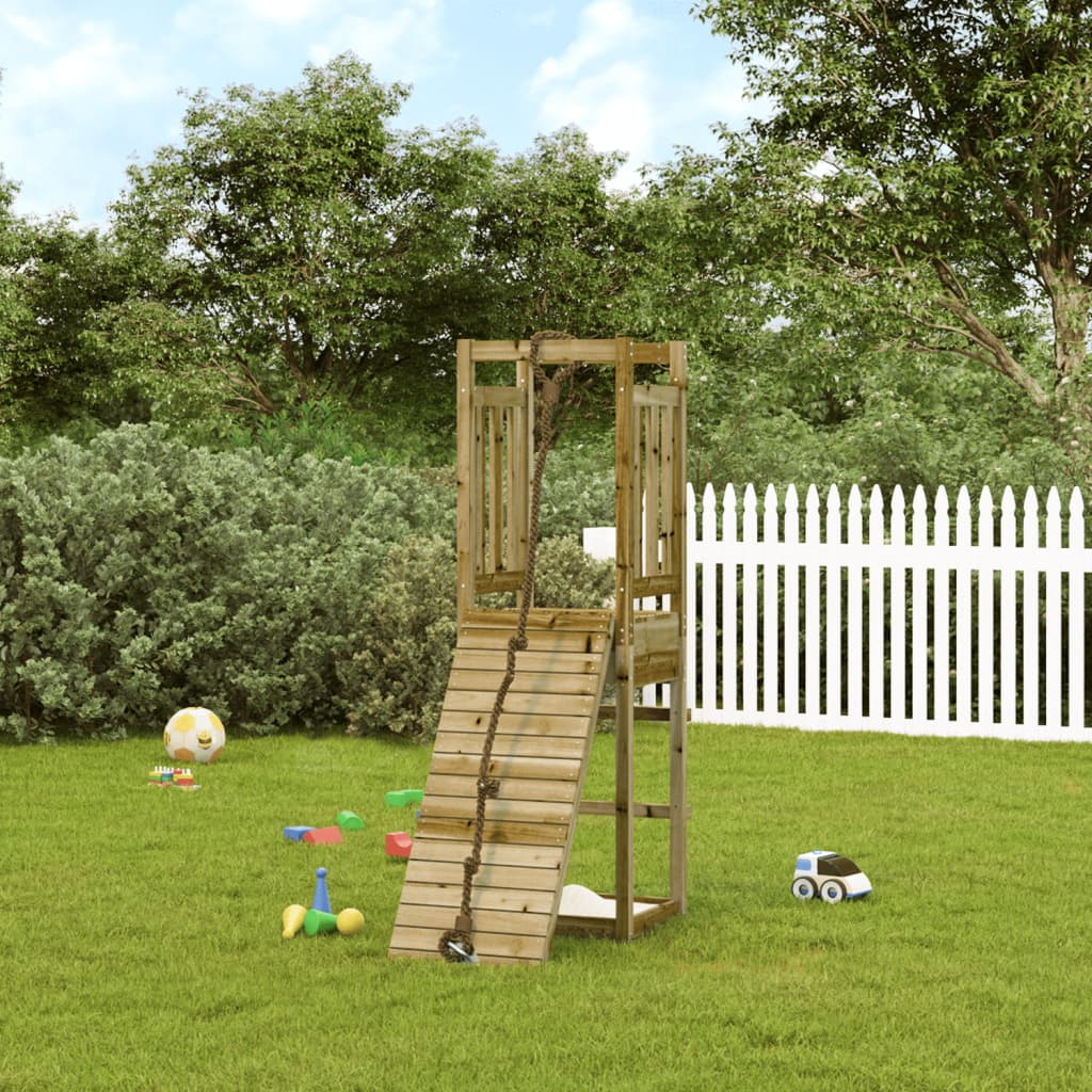 VidaXL Playhouse avec mur d'escalade en bois de pin imprégné