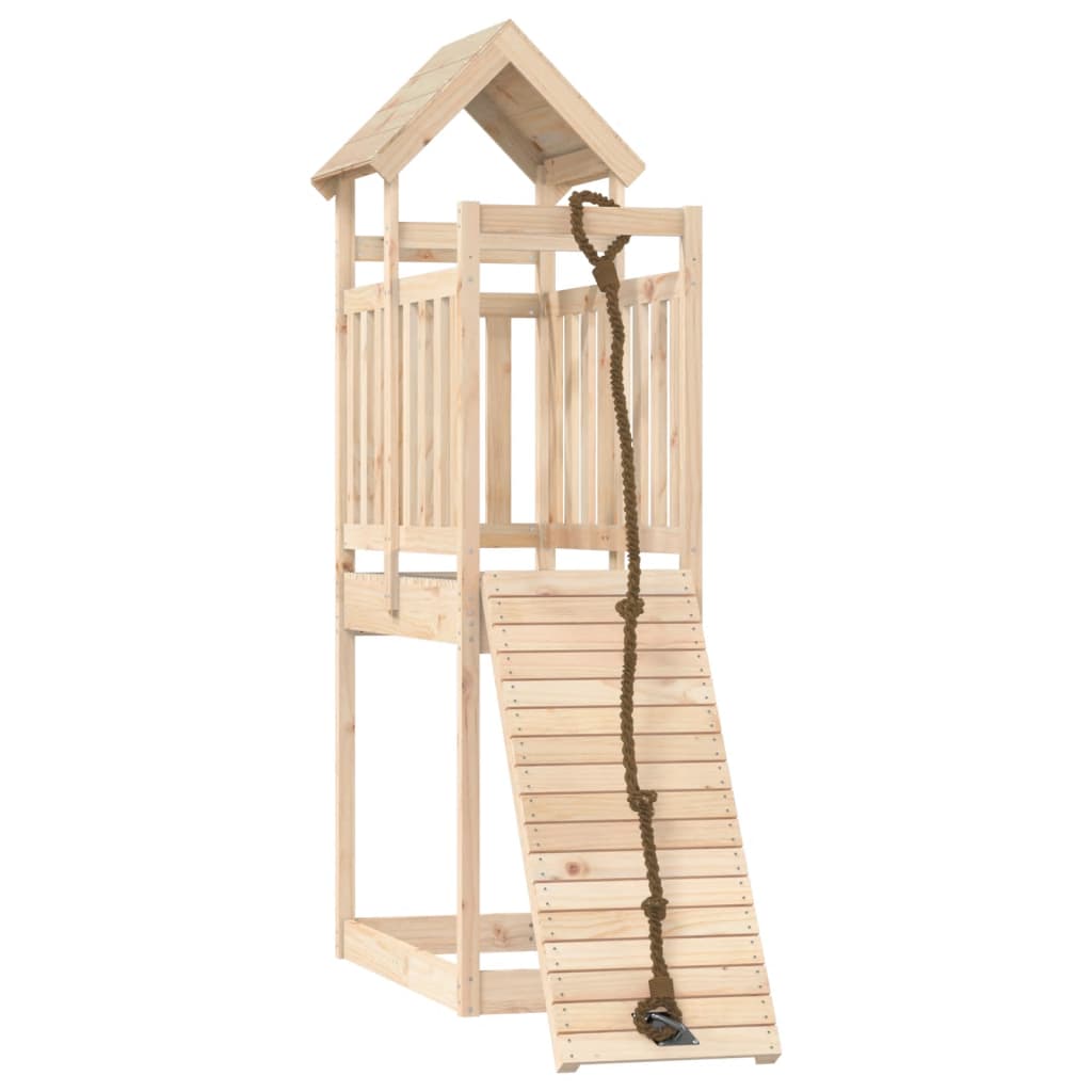 VidaXL Playhouse avec mur d'escalade en bois de pin massif