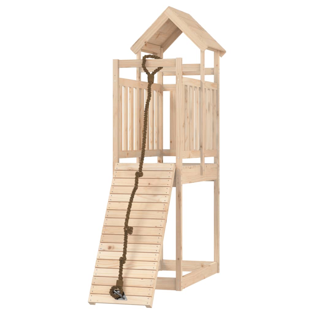 VidaXL Playhouse avec mur d'escalade en bois de pin massif