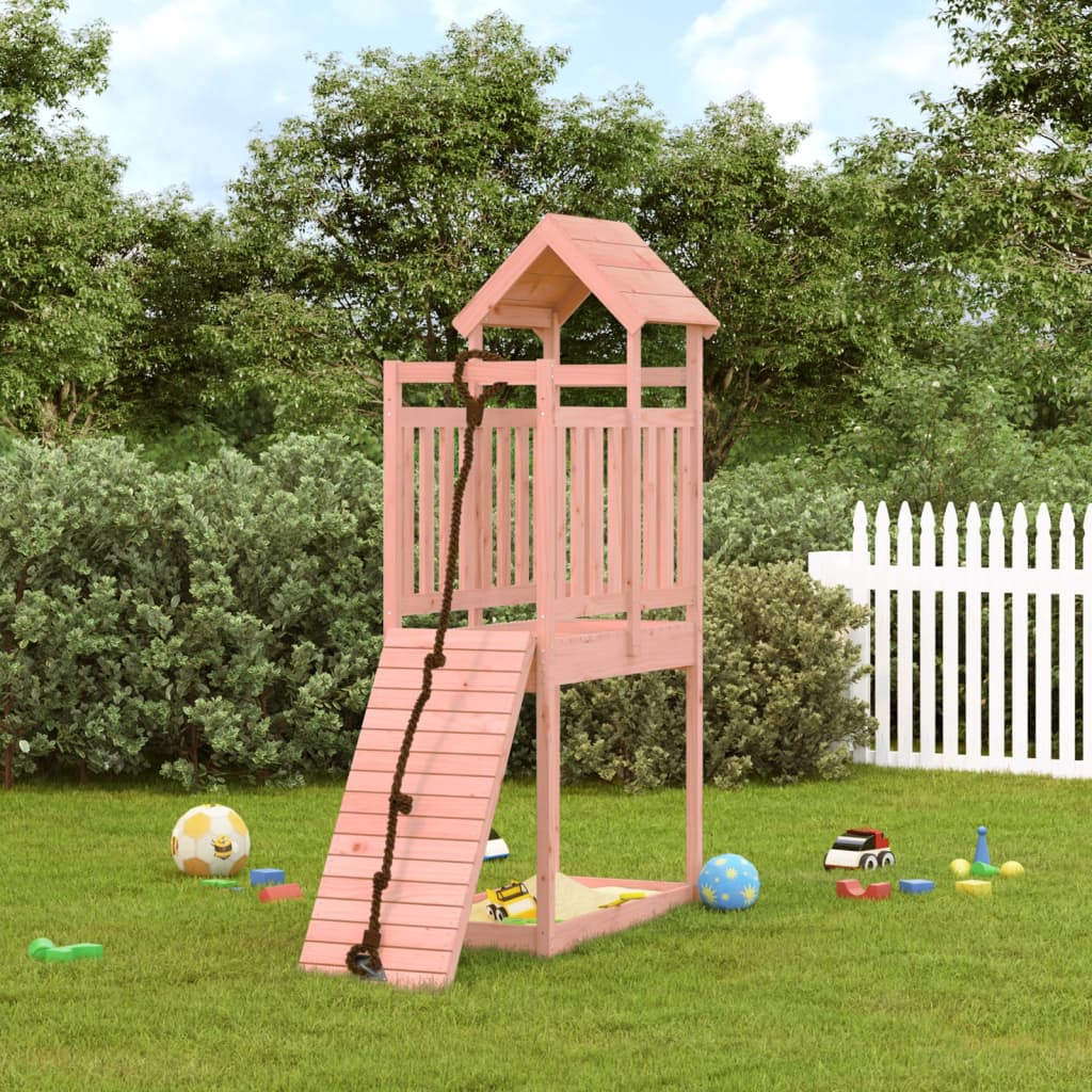 VidaXL Playhouse avec mur d'escalade en bois de Douglas massif