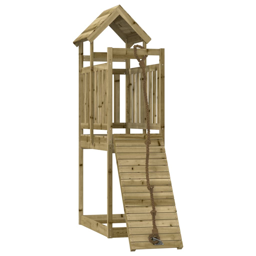 VidaXL Playhouse avec mur d'escalade en bois de pin imprégné