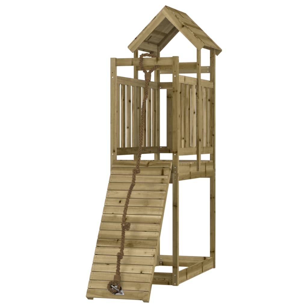 VidaXL Playhouse avec mur d'escalade en bois de pin imprégné
